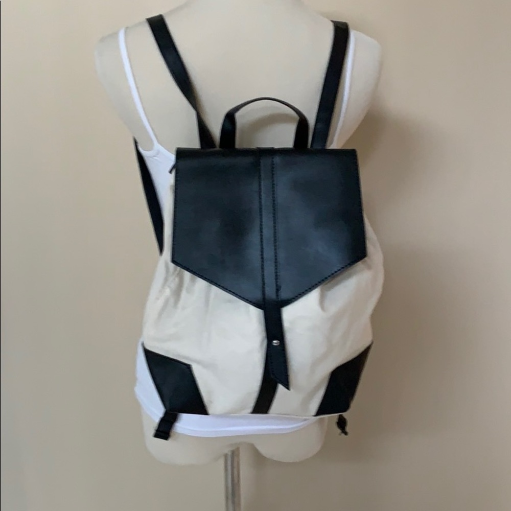 NEW DeuxLux Cream Canvas & Vegan Leather Backpack